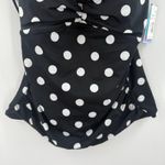 Swim Solutions Tankini Top Size 12 NWT Tummy Control Polka Dot Swim Black White Photo 12