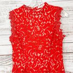Francesca's Francesca’s Red Lace Halter Neck Sleeveless Cocktail Mini Party Dress, EUC, Med Photo 3