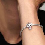 Aristocat Marie Sterling Silver Charm Black & Pink Photo 2