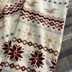 Hollister Women's  Holiday Sleep Leggings Tan Maroon Snowflake Size XS EUC #7169 Photo 1