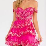 Boutique Hot pink ruffle a-line pageant, short prom dress or homecoming dress Photo 1