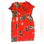 Black Halo  Jodee Red Floral Sheath Dress Women’s Sz 18 Short Sleeve‎ Knee Length Photo 13