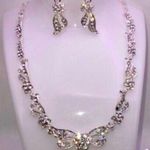Wedding jewelry set / prom jewelry / pageant necklace Silver Photo 0