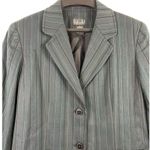 Rafaella Black Rainbow Pin Stripe 3/4 Sleeve 2 Button Stretch Blazer 8 NWT Photo 3