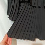 Boohoo  Black Pleated Tiered Ruffled Blouse Womens 8 Whimsigoth Preppy Flared Photo 6