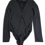 ZARA Black Long Sleeve Cut Out Bodysuit Size Medium Photo 1