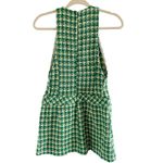 ZARA Green Woven Tweed Plaid Pinafore Mini Dress Size Small Photo 4