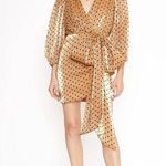 4SI3NNA Alora Dress in Gold Medium Womens Mini Polka Dot Cocktail Party Photo 0