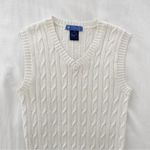 J. Bailey Cable Knit Sweater Vest Size 7 White Photo 6