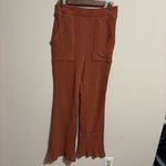 Free People Picnic Sweater Ribbed Flare Lounge Pant Terra Cotta- Size Medium Photo 3