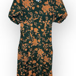 Baltic Born  Adele Green Floral Puff Sleeve Flowy Vacation Resort Midi Dress – M Photo 0