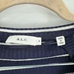 ALC Frank A.L.C Striped Preppy Cropped Twist Front Women Small Short Sleeve Ribbed Top Photo 8