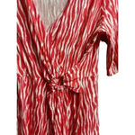 Pendleton  Women's Dress Petite Small Salmon/Pink Faux Wrap 3/4 Ruched Sleeve Photo 2