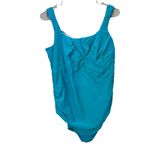 Lands' End Teal Slendersuit Carmela One Piece Underwire Swimsuit Size 18W Photo 2