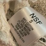 NSF Mixed Media Lacy Sheer Back Sweatshirt Raw Edge Front size Small Gray Photo 7