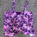 Time And Tru  NWOT 2 piece plus size bathing suit top 2X bottom 1X purple tie dye Photo 3