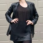 Eileen Fisher Black Silk Asymmetrical Hem Indie Sleaze Grunge Tunic Tank Top XS Photo 3