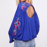 Free People | NWT Lita Embroidered Floral Keyhole Blouse Photo 0