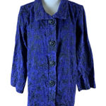 Habitat  Purple Black Textured Button Front Long Sleeve Casual Jacket Medium Photo 0