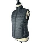 Ann Taylor Loft Puffer Vest Black Women's Size S Floral Zipper Polyester Photo 1