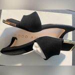 Good American | ‘The Standout’ Square Toe Slide Kitten Heel | Black/Gold - NIB Photo 11