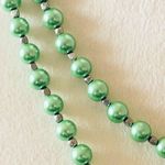 Handcrafted green Czech Pearl forsterite peridot gemstone clasp necklace Photo 7