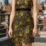 Carmen Marc Valvo  Collection Floral Jacquard‎ Dress Black Sequin Waist Size 10 Photo 0