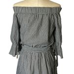 Grifflin Paris Gray White Striped Off Shoulder Dress Size Medium 100% Rayon Photo 9
