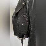 IRO Black Leather with dark navy accentMoto Jacket scotsdal Photo 6