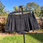 Edikted  Black Denim Pleated Micro Mini Skirt Skort Size M Photo 4