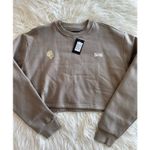 Wolves Darc Sport SHE Cursive Crop Crewneck Stone Gray Size Medium Brown Photo 2