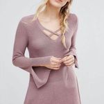 Free People 𝅺 Women’s Crisscross Boho Tunic Dress Sweater Size S Photo 0