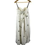 ANCORA The Shaded Mermaid Draped Palm Tree Dress Linen Size Large Green Photo 11