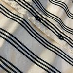 ZARA Satin Office Blouse STRECH Size Small Cream Black Lines Preppy Chic Photo 5