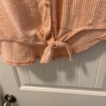 French Laundry Orange Pink Short Sleeve Button Down Shirt Photo 2