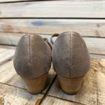 Eileen Fisher  Poet Crisscross Pump Metallic Silver Block Heel Shoes Size 9 Photo 3