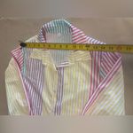 Women’s Rainbow Striped Long Maxi Shirt Dress Size Small Button Up Collar Multiple Photo 6