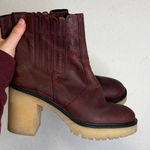 Free People James Wine Leather Platform Heeled Boots Photo 0