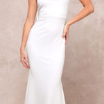 Lulus LULU’S Loving Fate White Bow Square Neck Backless Maxi Dress Photo 0