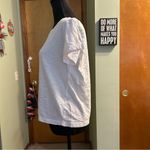 Jane and Delancey  white cotton t-shirt with silver beaded chain giraffe size S Photo 3