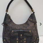 Michael Kors Vintage Black Signature Logo Coated Leather Hobo Shoulder Bag W/COA Photo 0