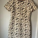 Oasis White/Black Jacquard Floral Shift Mini Dress Size UK 12/38 Photo 0