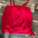 Red Swim Top. Has Side Tie and Soft Cups. Adjustable Straps. Size 16W NWOT Photo 0