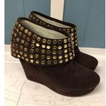 Matiko Brown Suede Studded Booties Anthropologie‎ SZ 7.5 Boots Funky Chocolate Photo 2