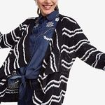 Desigual NWT  Nautical Stripped Open Front Wool Blend Cardigan Large Photo 0
