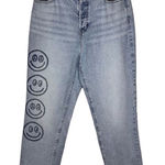 Pac Sun Womens Dad Jean Smiley Face Distressed High Waist Size 30 Grunge‎ Denim Photo 0