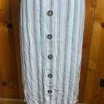 AB Studio Blue and White Striped Maxi Skirt NWT button design cute causal skirt Photo 2