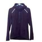 Athleta  CYA Stronger Purple High Neck Hooded Full Zip Sweater Medium #754 Photo 1