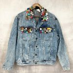 VTG 80s Y Womens Denim Jacket Size Small Buttons Retro Funky Preppy Maximalist Blue Photo 0