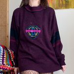 Bugle Boy  Women's Burgundy Crew Neck Sweater Photo 2
